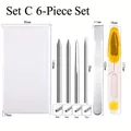 6-piece paracord DIY tool set with steel needles, flat scraper and yellow scissors in storage box - 6-Piece Set C (4243029345757)