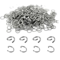 Macro shot of stainless steel jump rings for DIY jewelry making in silver finish - 0.5x4mm / Steel
