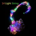 Bunte 14-LED Lichterkette mit Batteriefach für festliche Party Dekorationen - Mehrfarbige 14 LED Lichterkette