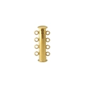 Polished golden 4-row magnetic clasp for multi-layer necklace and bracelet connections - 1.5cm, 2 Holes / Gold