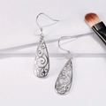 Elegant 925 sterling silver drop earrings with intricate hollow vine patterns - Hollow Filigree Drop / Filigree Drop (SE80)