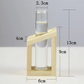 Detaillierte Maße für nordische Reagenzglas-Glasvase mit stabilem Holzständer-Halter - Schaumstoffverpackung / Einzelrohr-Stil