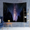 Starry galaxy and forest silhouette tapestry for modern living room wall decor - Brilliant Galaxy (GT100016)