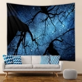 Starry night forest landscape tapestry for living room wall decoration with black trees - 73X95CM (Cross-border Brushed) / Deep Starry Sky (GT100019)