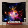 Vibrant galaxy tapestry wall hanging displayed in a modern living room setting - 73X95CM (Cross-border Brushed) / Radiant Galaxy Landscape (GT102012)
