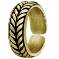 Anillo abierto dorado ajustable con patrón de espiga de trigo y diseño estilo vintage - Dorado
