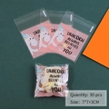 Pink unicorn pattern 7x7cm self-adhesive packaging bags for cookies and small gifts - Pink Unicorn