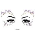 Luminous purple resin face jewels sticker in crown pattern for festival party Y0032 - Y0032 Purple Crown Gems