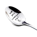 Cucchiaio in acciaio inox a manico lungo con incisione Will you marry me? e icona anello - Vuoi sposarmi?