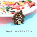 Gingerbread house resin charm for DIY crafts, brown with snow details, 2.6x2.6 cm size - Coffee Snow House