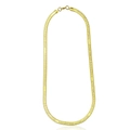 Gold plated hip hop flat snake chain necklace with Forever 2019 engraved text - Gold 6.0mm*55cm