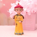 Cartoon Chinese Qing Dynasty emperor figurine in yellow dragon robe for desk decoration - 060-13 Imperial Emperor