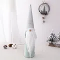 Green Christmas gnome plush with silver sequin hat and white beard, 43cm height - Sequin Tall Hat Style / Light Green