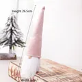 Gnome de Noël scandinave en peluche rose avec barbe blanche et hauteur de 26,5 cm - Style Scavenger Debout / Rose