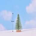 Mini albero di Natale da 6cm con neve e base in legno per micro paesaggi decorativi - Albero di neve / verde chiaro / 7cm