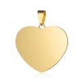 Close-up of a polished golden heart-shaped stainless steel pendant with reflective surface - 35*39mm / Gold