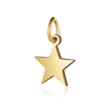 Gepolijste gouden sterren hanger van titaniumstaal met ring voor doe-het-zelf sieraden - 6x10mm / Goud