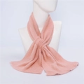 Bufanda cruzada de felpa rosa para mujer, calentador de cuello suave para invierno - Rosa