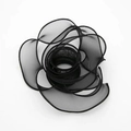 4cm Black Korean organza handmade ribbon flower decoration for DIY bouquets and hair accessories - Cuttlefish Black (4cm*10 Yards)