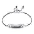 Elegante bracciale in argento con barra di zirconi e chiusura regolabile a scorrimento - Colore Acciaio (KB115706-K)