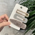 Set di 3 fermagli per capelli con motivo marmorizzato e glitter per donna su carta - 8# Set di 3 Fermagli per Capelli Grigi