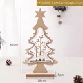 Sapin de Noël en bois de 42cm avec silhouette de renne et décoration étoile de table - Moyen (42x18x7cm)