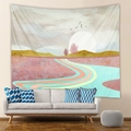 Tapiz de paisaje montañoso abstracto moderno en una acogedora sala de estar decor - Mar de Nubes y Pájaros Abstracto-GT103011 / 73X95CM (Cepillado Transfronterizo)