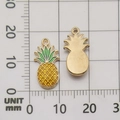 DIY Goldlegierung Ananas Anhänger in Gelb und Grün Emaille Finish, 23x11mm Größe - Gelbe Ananas