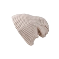 Unisex wafelgebreide muts in crème beige, casual slouchy stijl voor de herfst en winter - Beige