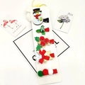 Detailed set of 5 Christmas hair clips featuring snowman, holly, and red bow for girls - Snowman 5-Piece Set