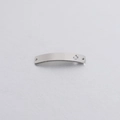 Curved stainless steel rectangular connector with clover cutout and silver mirror finish - Cactus Steel