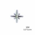 Detailed macro view of 10# astronaut universe planet embroidery patch with size details - 10# Small Silver Star Patch