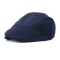 Klassieke donkerblauwe platte pet voor heren en dames met metalen verstelgesp aan de zijkant - Verstelbaar / Marineblauw