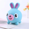 Blue rabbit squeeze stress toy with pink ears made of soft plastic for relaxation - Large Blue Rabbit