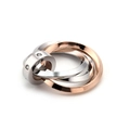 Interlocked triple rings necklace in silver and rose gold finish with crystals - Rose Gold (Pendant Only)