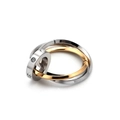 Detail of interlocking silver and gold rings with sparkling diamond pave setting - Gold (Without Chain)