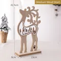 Décoration de Noël renne moyen en bois avec scène de forêt découpée au laser - Moyen