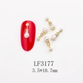 Detail view of butterfly nail charms with pearls and AB rhinestones on white background - Pearl Connector Style (3177) / 10 Pieces Pack