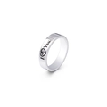 Polierter Edelstahlring in Silber mit I Love You Gravur und Herz für Paare geeignet - US 7 / Damen 5mm Breite Stil (KR82815-K)