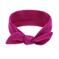 Fuchsia pink baby headband with textured waffle knit fabric and bunny ear bow design - Purple (Bubble Texture)