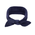 Navy blue baby headband with rabbit ear bow and soft waffle texture elastic fabric - Navy Blue (Bubble Texture)