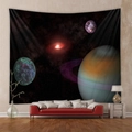Detailed galaxy tapestry with colorful planets and nebulas hanging over a sofa decor - 73X95CM (Cross-border Brushed) / Milky Way and Planets (GT102026)