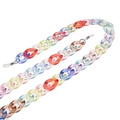 Rainbow acrylic eyeglass chain with colorful resin links and silicone anti-slip loops - Transparent Colorful (25)