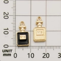 Golden alloy perfume bottle charms with N5 engraving and black oil drip finish - Perfume Bottle Pendant (10983)