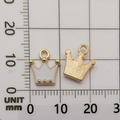 Golden and white enamel crown charms, 12x13mm size shown on a scale for DIY jewelry - White Crown Pendant (11024)