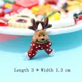 Brown resin Christmas reindeer DIY charm with red scarf, size 3cm x 1.3cm - Scarf Reindeer Head