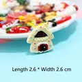 DIY Christmas resin cabin accessory in cream yellow with 2.6x2.6cm size detail - Off-White Snow House