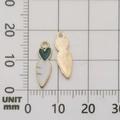 Carrot-shaped gold alloy enamel pendant with green and white finish for DIY jewelry - White Carrot