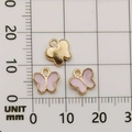 Pink and gold butterfly charms for DIY jewelry making, size 10mm x 12mm on grid scale - Pink Butterfly