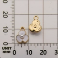 White enamel flower pendant with pearl inlay in 11mm size for DIY jewelry making - White Pearl Flower